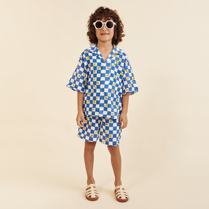 Bermuda de algodón estampado de limones para niños y niñas